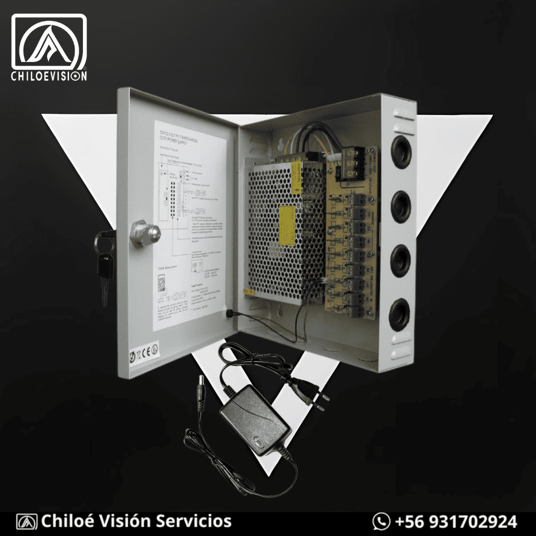 Fuentes de Poder y Distribuidores de Energía para Cámaras de Seguridad y Sistemas CCTV en Chiloé