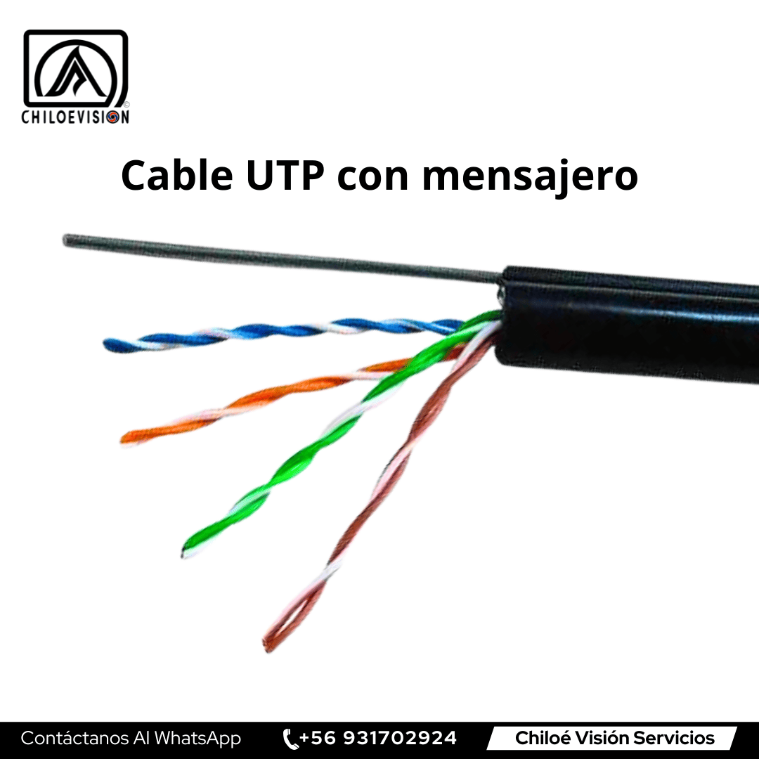 Cable UTP Cat 5e o Cat 6 con Mensajero