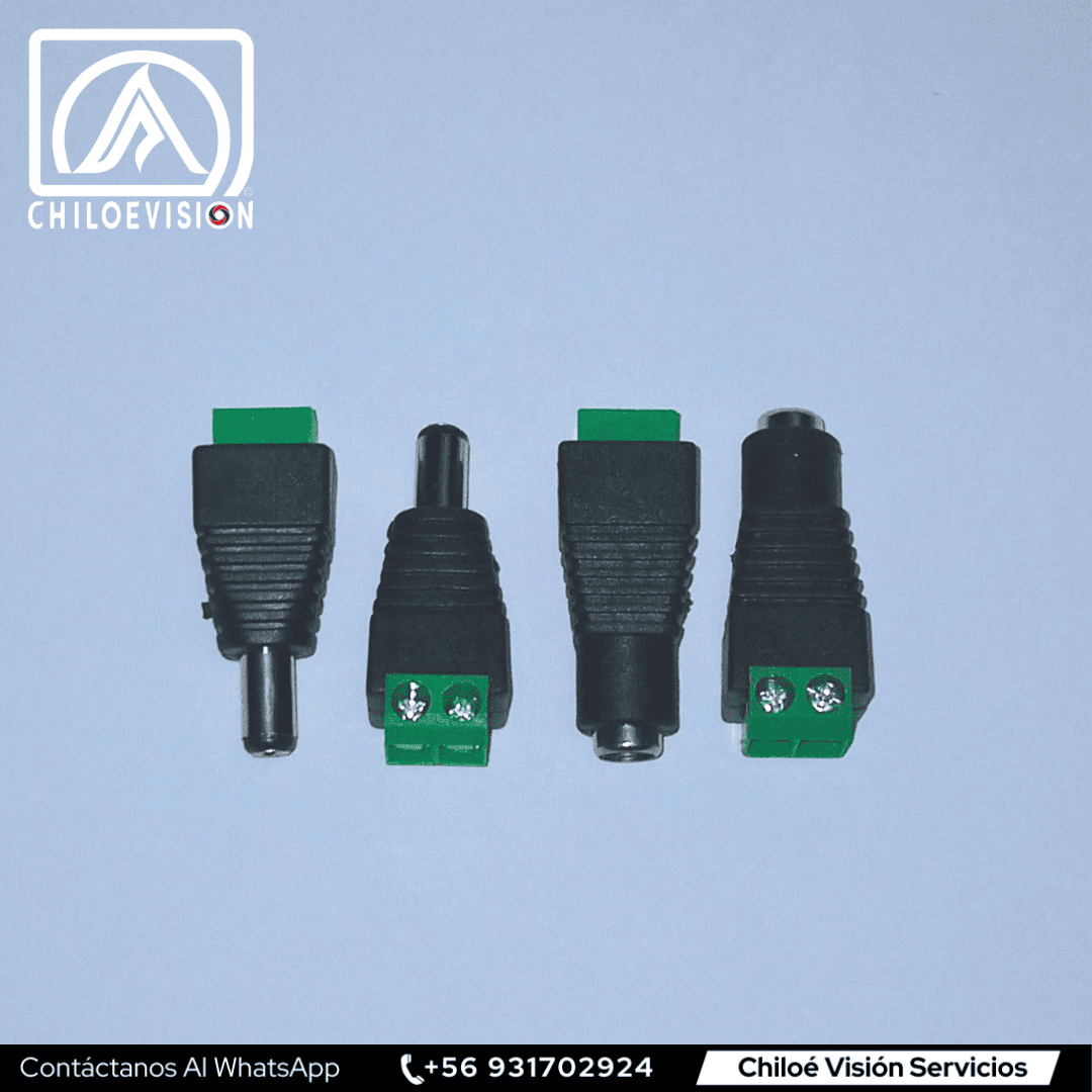 Conectores DC Hembra y Macho para Cámaras de Seguridad