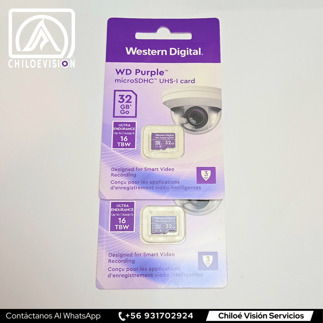 Tarjetas de Memoria SD Clase 10 Western Digital para Cámaras de Seguridad en Chiloé