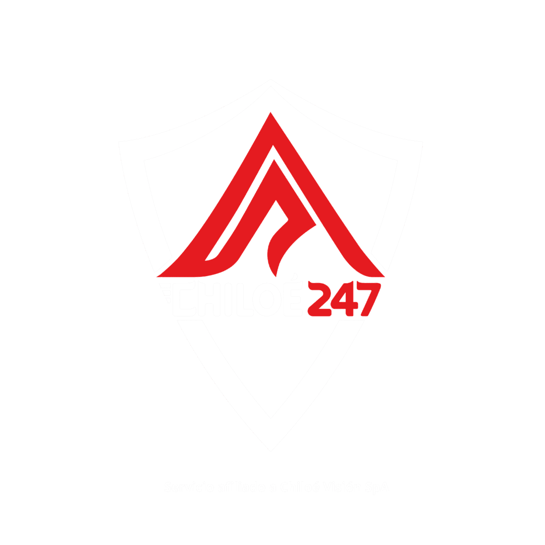 Chiloe 247 - Seguridad Hogar y Negocios en Chiloé - Logo color blanco / Chiloe Vision SpA