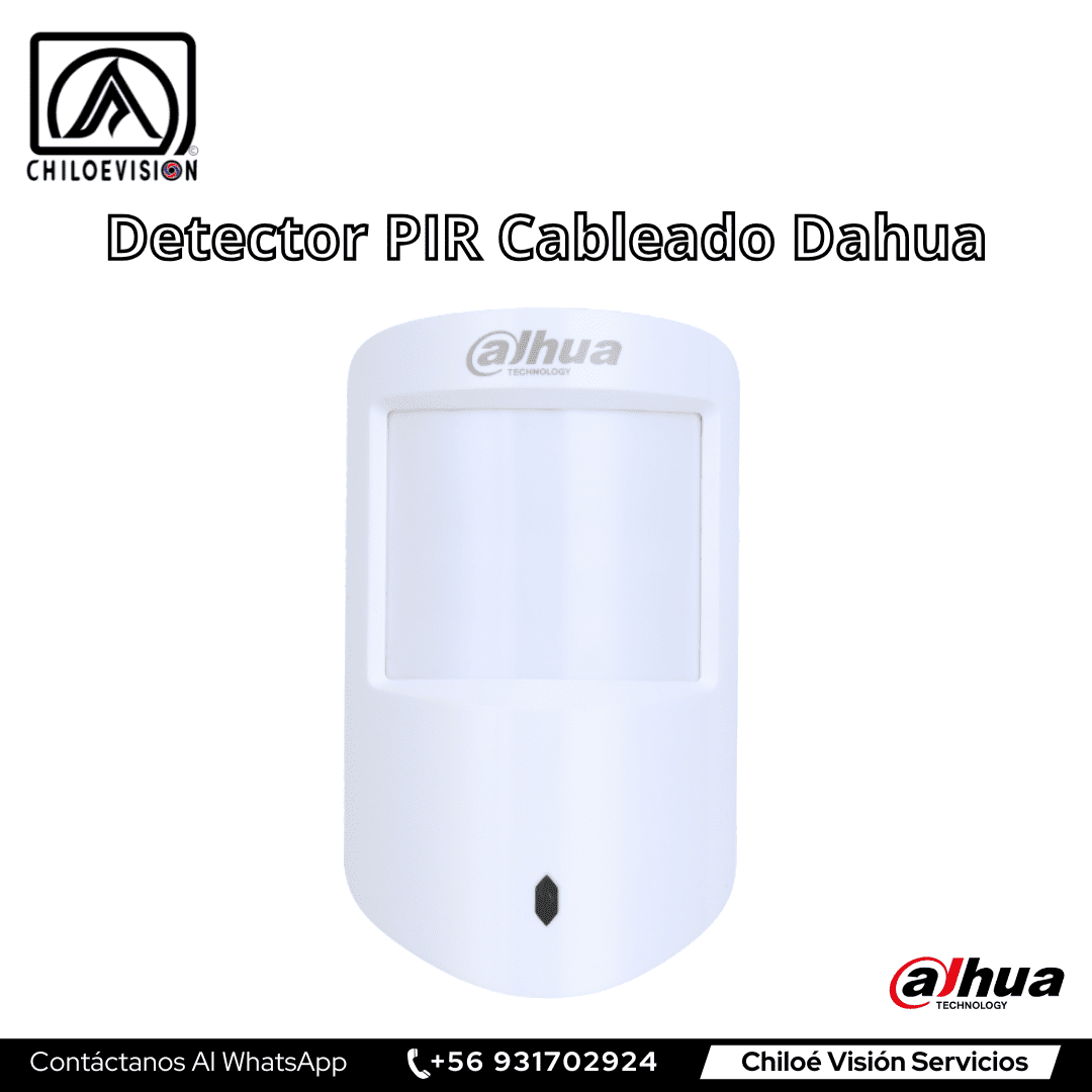 Detector de movimiento PIR cableado Dahua – Instalación de sensores y alarma en Chiloé