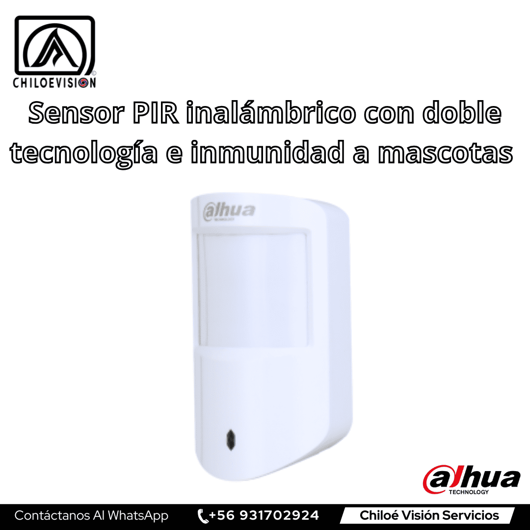 Sensor PIR inalámbrico con inmunidad a mascotas - alarma en quellon 
