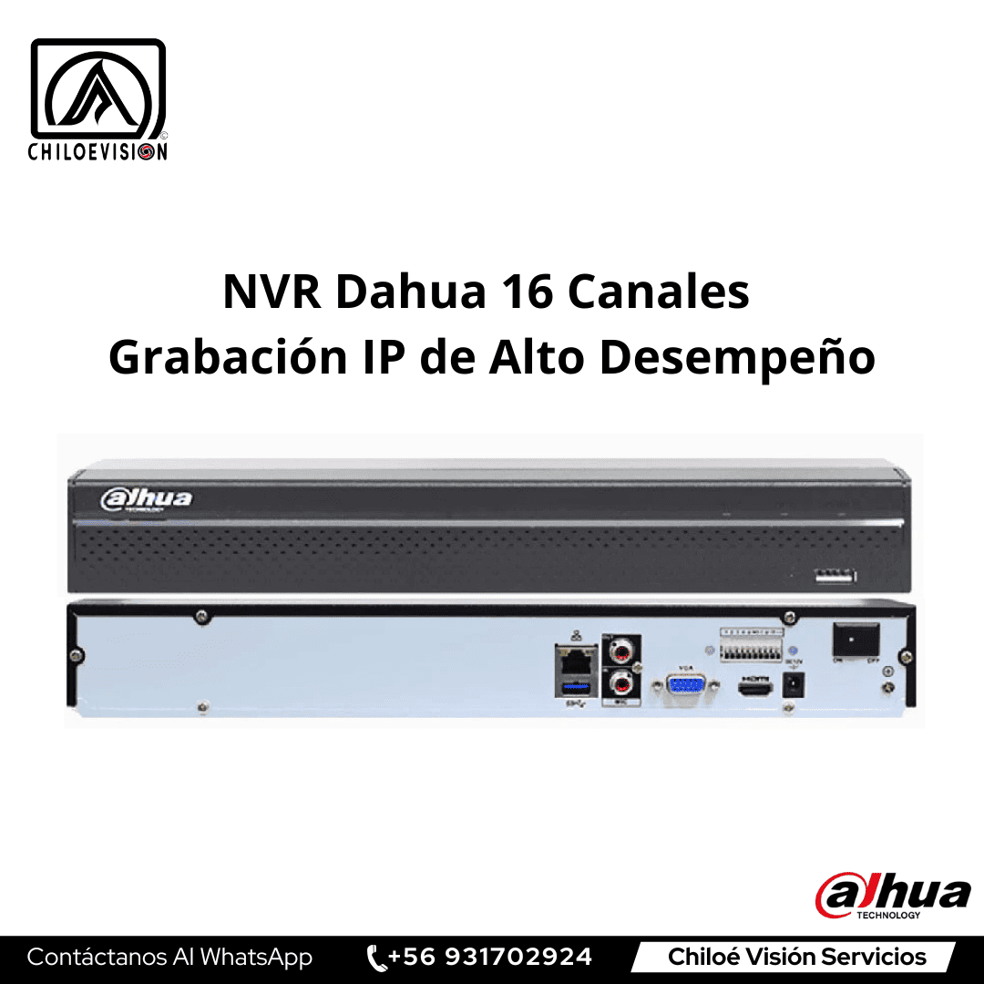NVR Dahua 16 Canales – Grabación IP de Alto Desempeño
