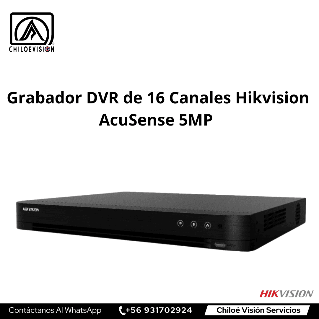 Grabador DVR de 16 Canales Hikvision AcuSense 5MP