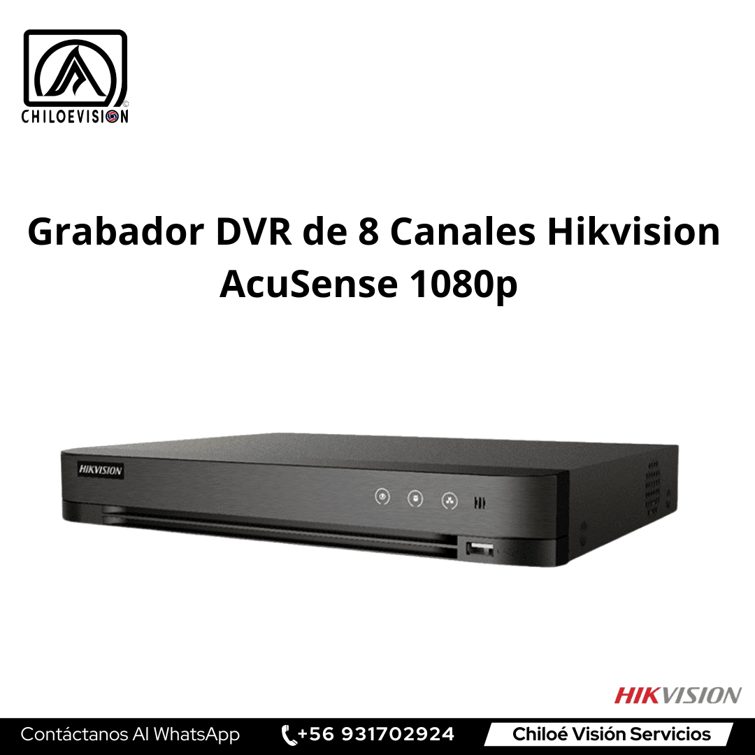 Grabador DVR de 8 Canales Hikvision AcuSense 1080p