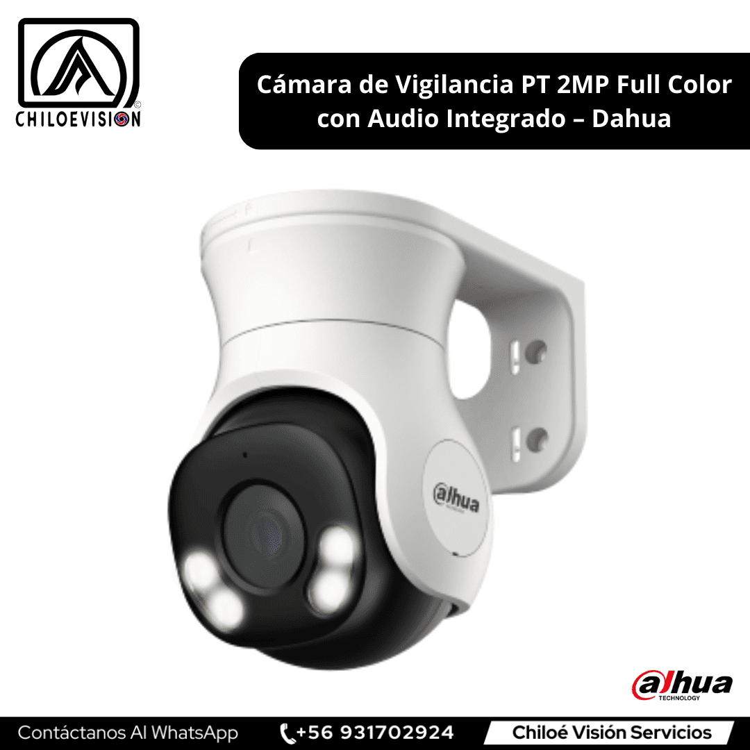 Cámara de Vigilancia PT 360 de 2MP Full Color con Audio Dahua en Chiloé